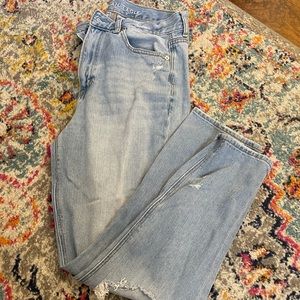 American Eagle mom jeans with rips in the knees!